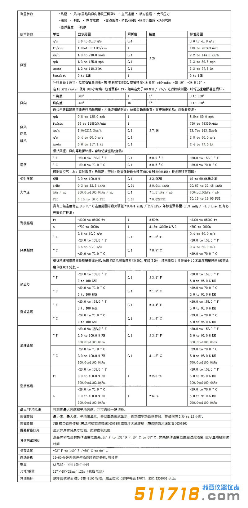 美國(guó)NK5700SL(Kestrel 5700SL)綜合氣象儀技術(shù)參數(shù).png