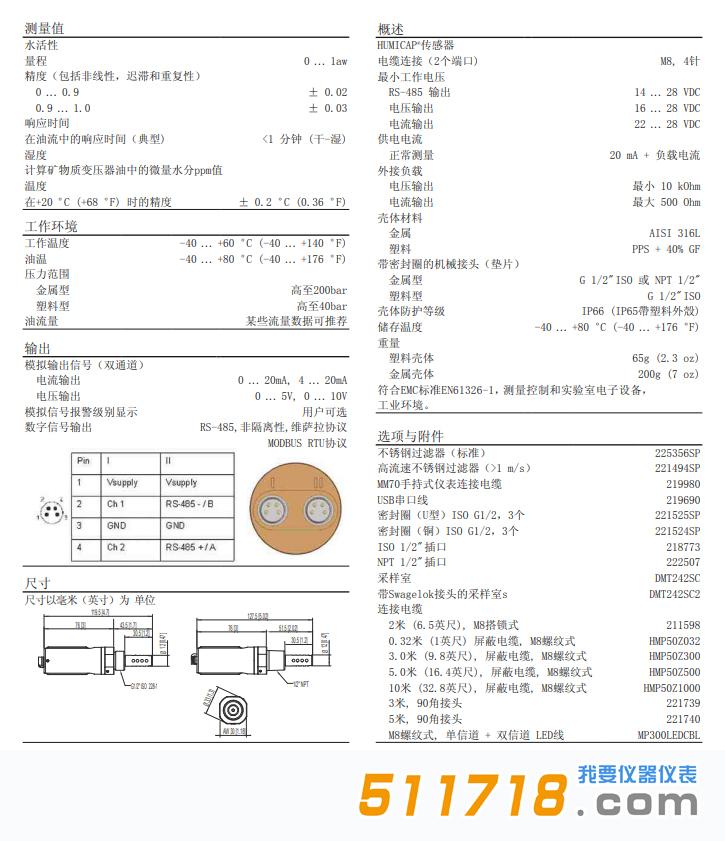芬蘭維薩拉VAISALA MMT162油用水分和溫度變送器.jpg